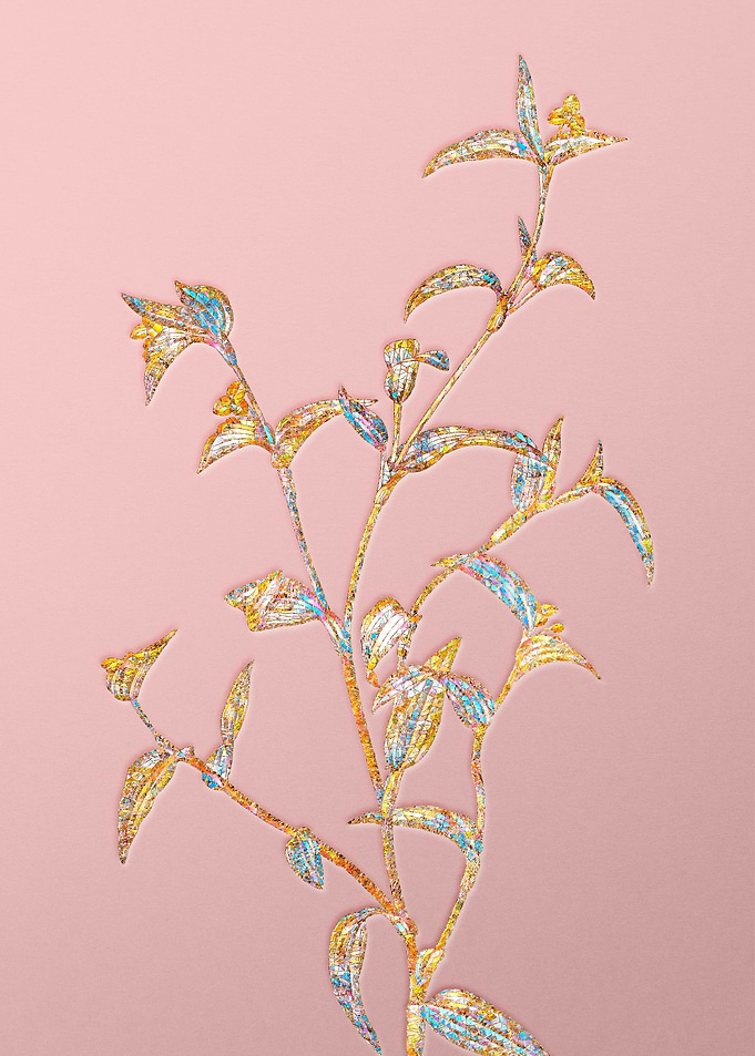 Pink Crystal Mosaic Flower