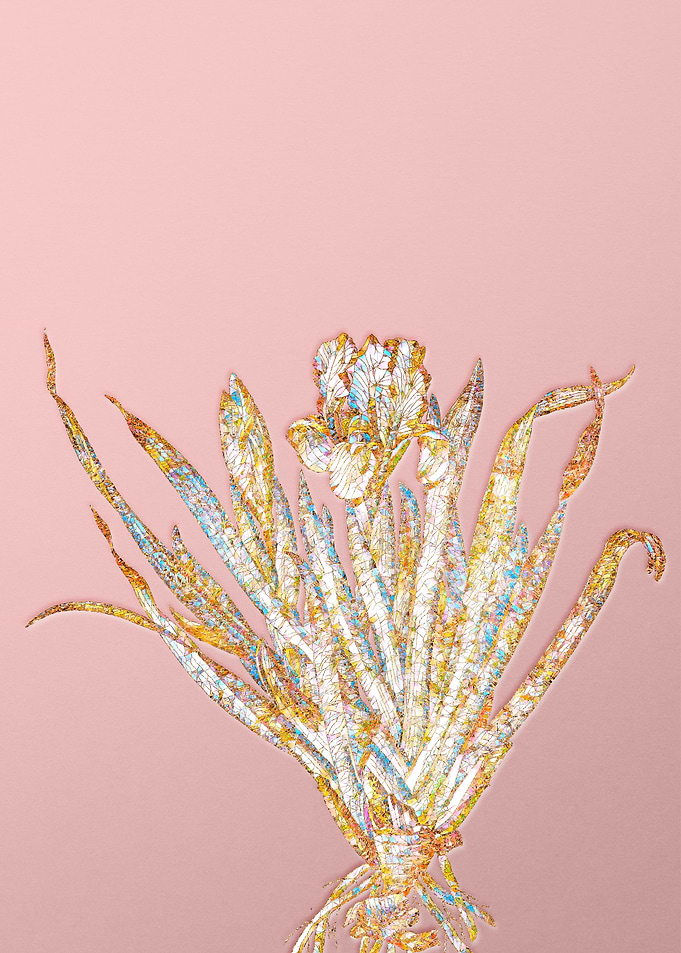 Gold Crystal Mosaic Flower