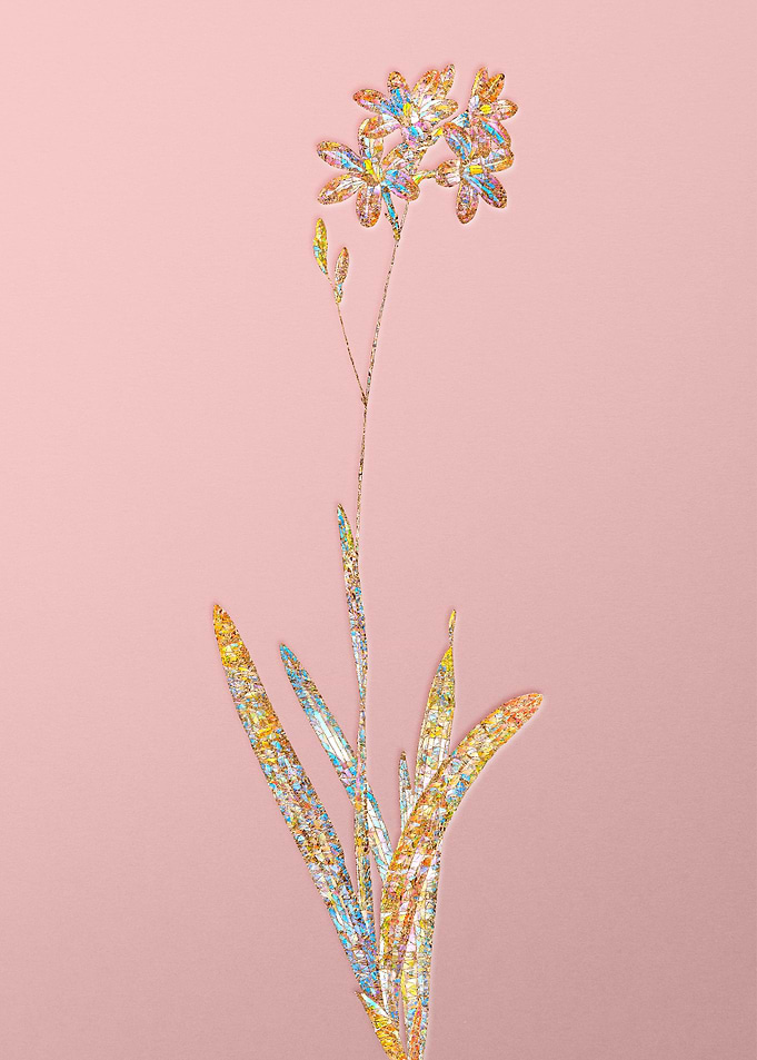 Gold Crystal Mosaic Flower