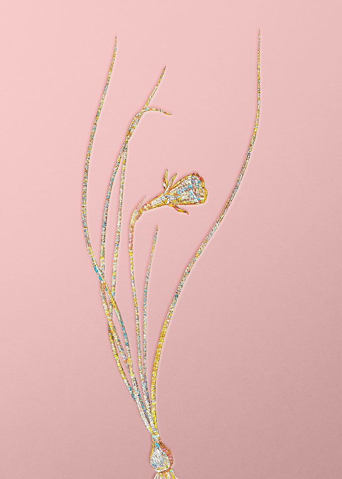Pink Rainbow Mosaic Flower