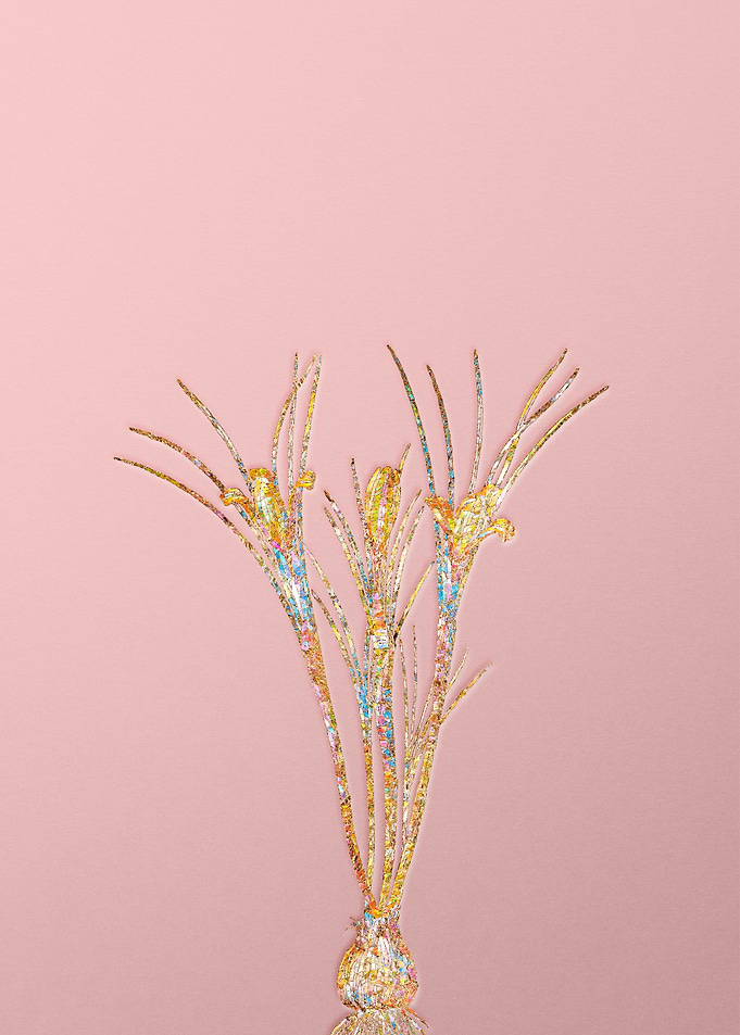 Pink Crystal Mosaic Flower