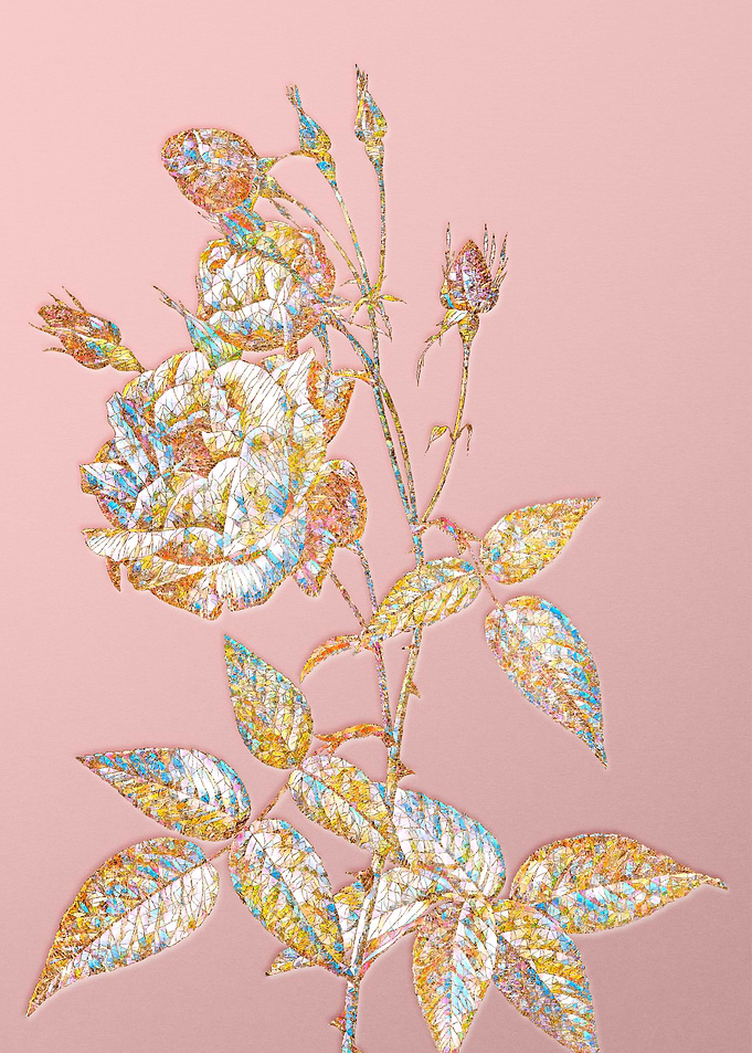 Pink Crystal Mosaic Flower
