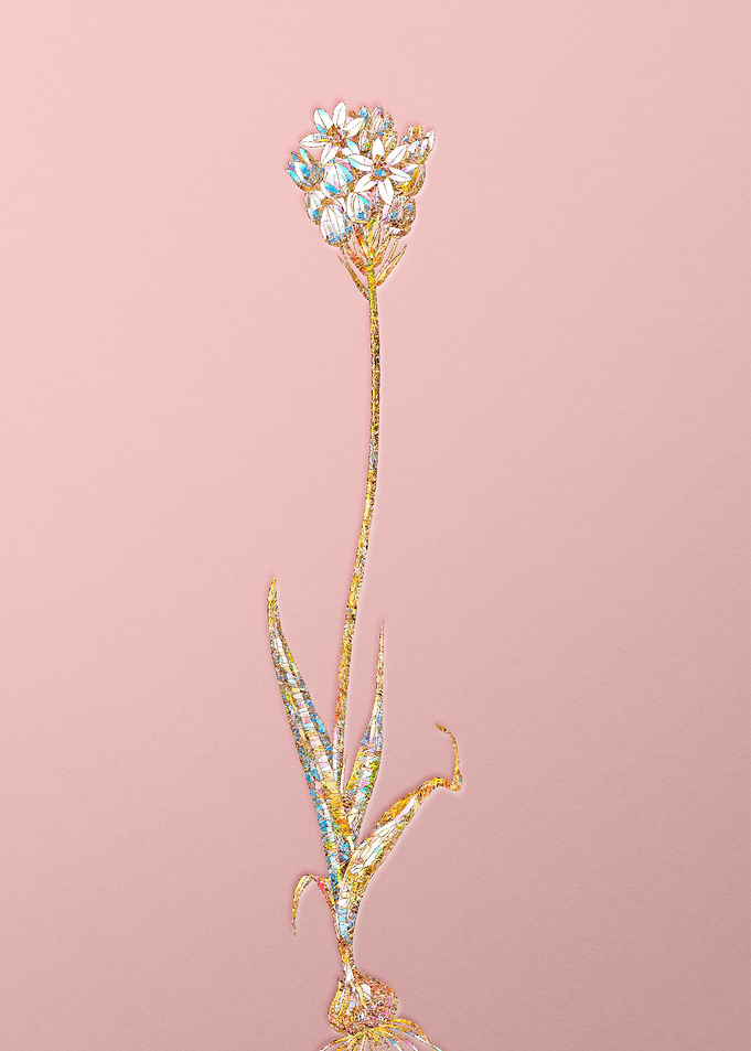 Pink Crystal Mosaic Flower