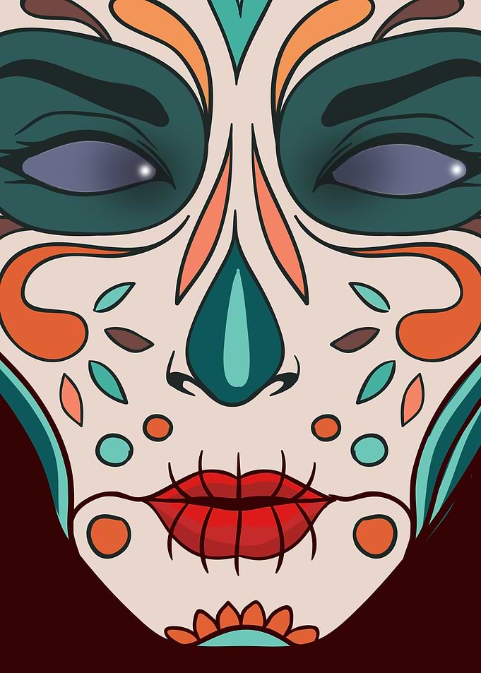 skull with bright eyes