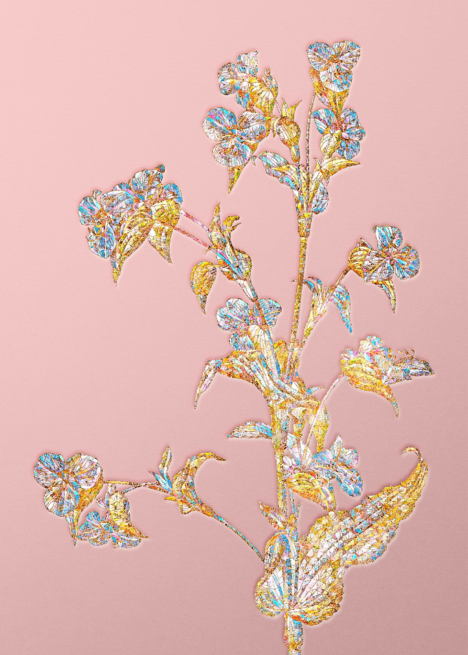 Pink Crystal Mosaic Flower