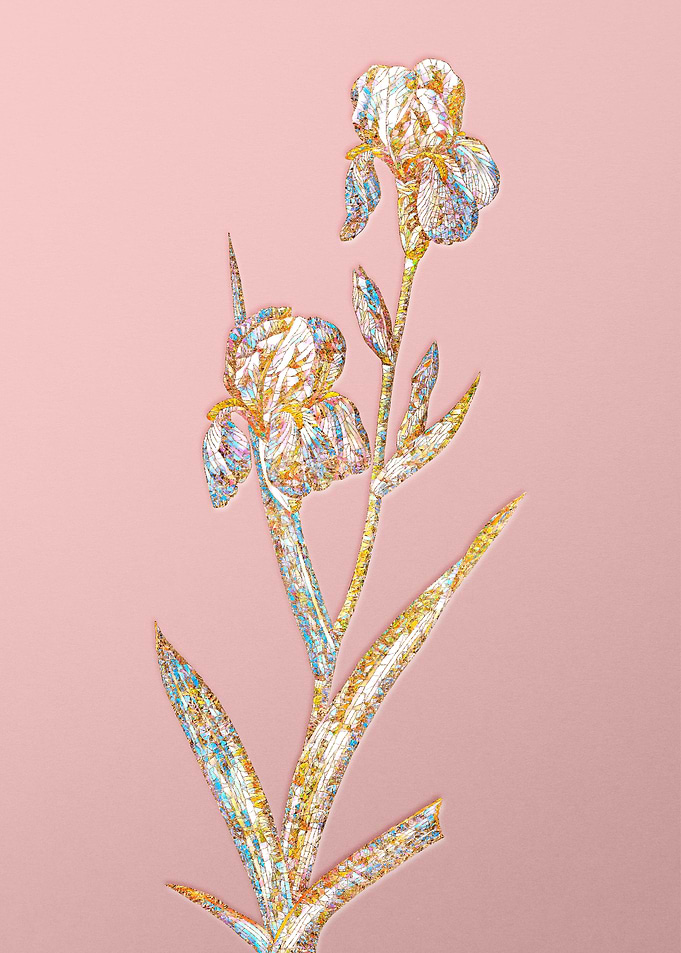 Pink Rainbow Mosaic Flower