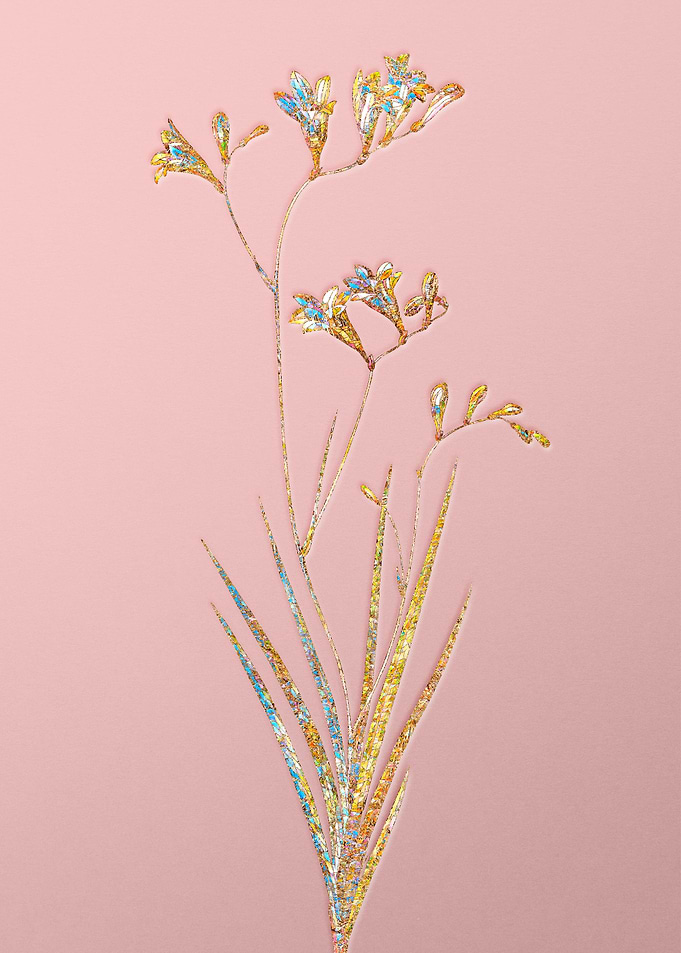 Gold Rainbow Mosaic Flower