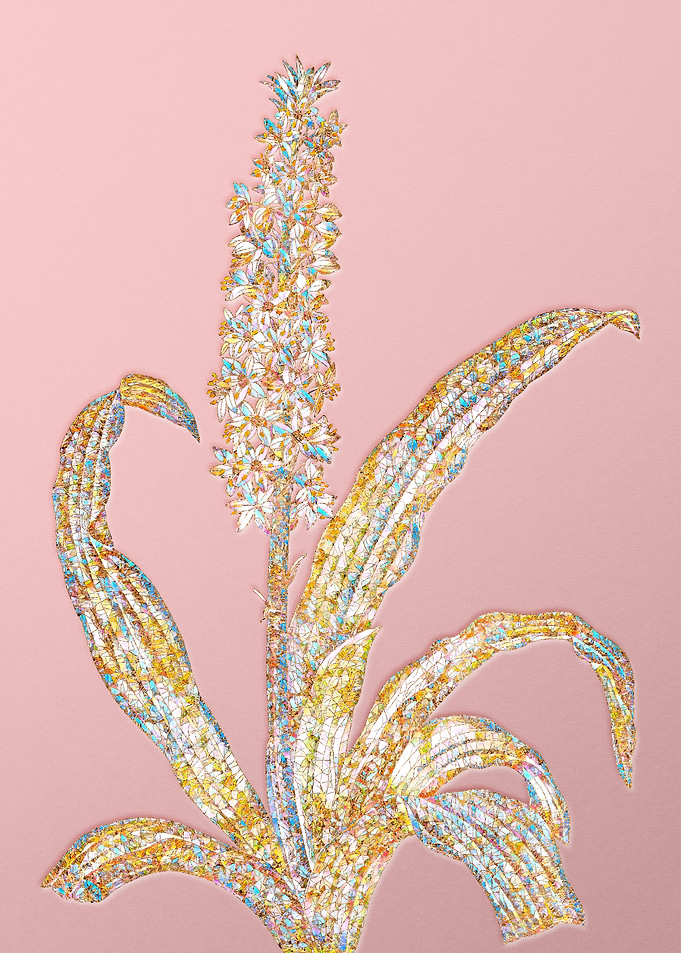Pink Rainbow Mosaic Flower