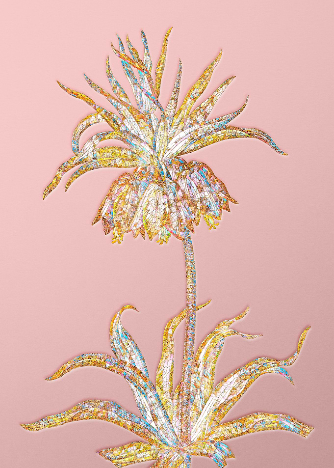 Pink Crystal Mosaic Flower