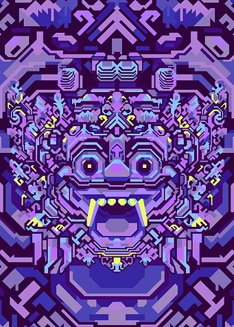 BARONG PURPLE GEOMETRIC