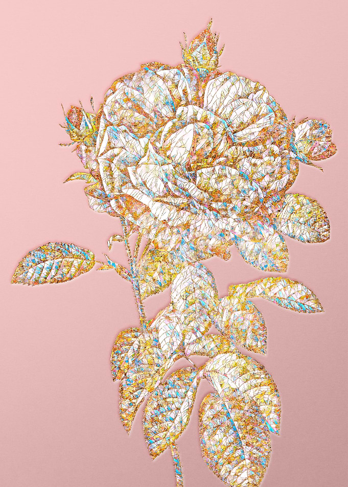 Pink Crystal Mosaic Flower