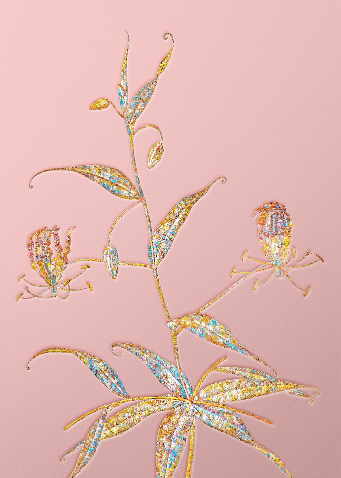 Gold Rainbow Mosaic Flower