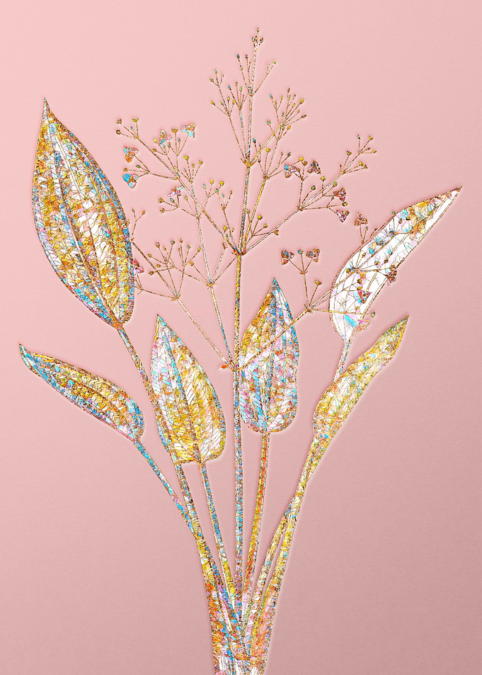 Pink Rainbow Mosaic Flower