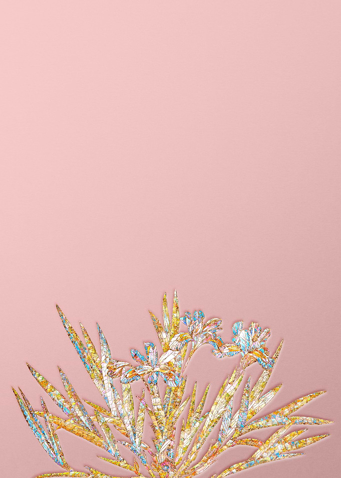 Pink Rainbow Mosaic Flower