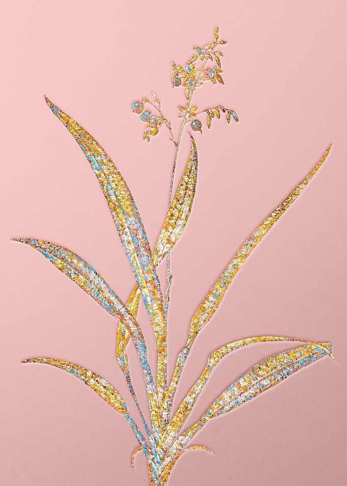 Gold Rainbow Mosaic Flower