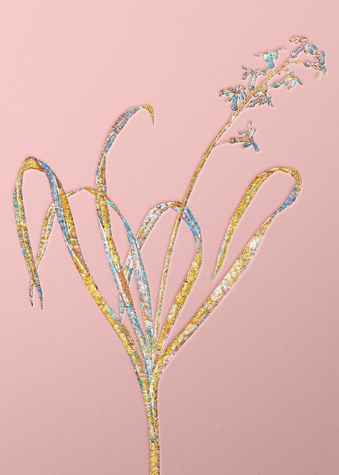 Pink Rainbow Mosaic Flower