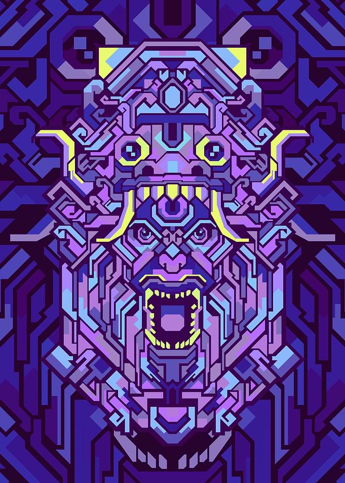 BARONG PURPLE GEOMETRIC