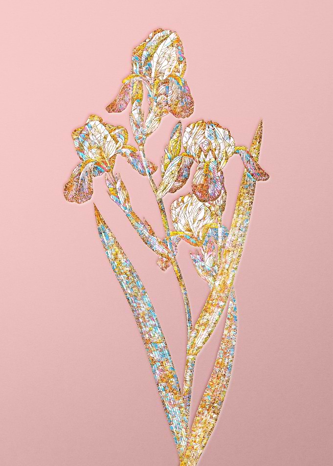 Pink Rainbow Mosaic Flower