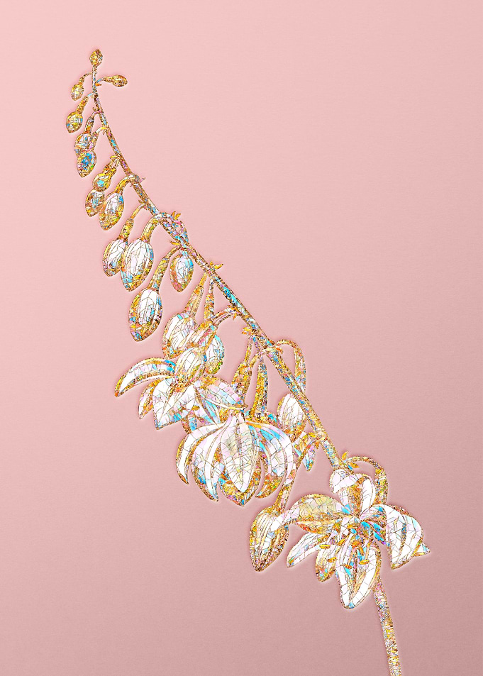 Pink Crystal Mosaic Flower