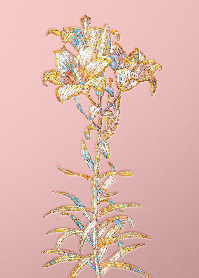 Gold Rainbow Mosaic Flower