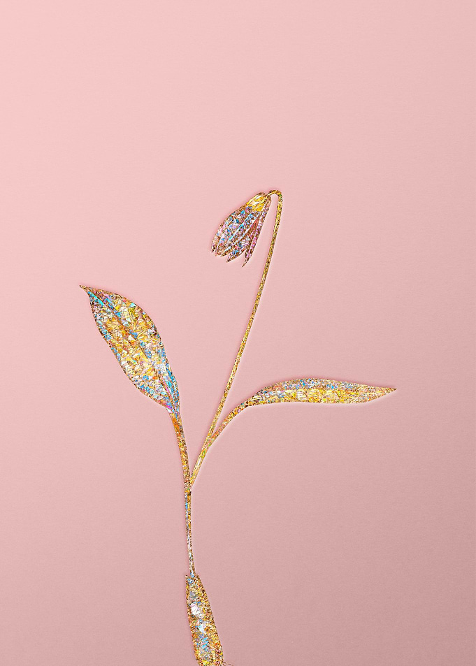Pink Rainbow Mosaic Flower