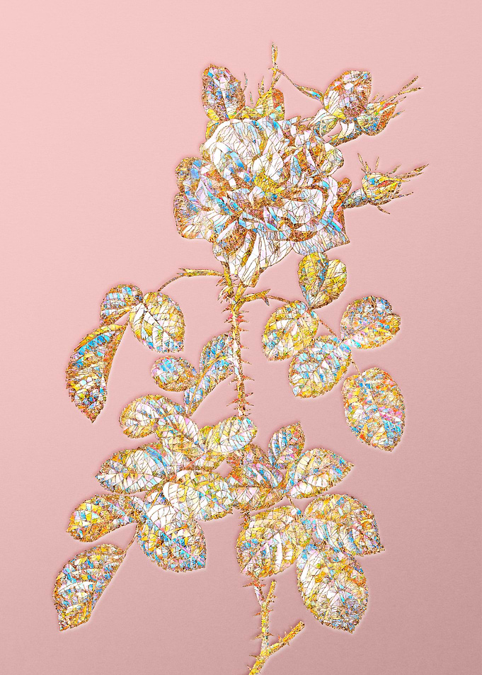 Gold Rainbow Mosaic Flower