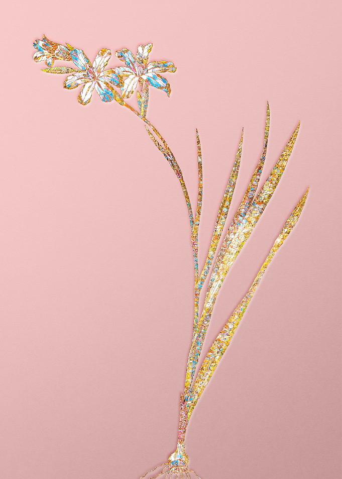 Pink Crystal Mosaic Flower