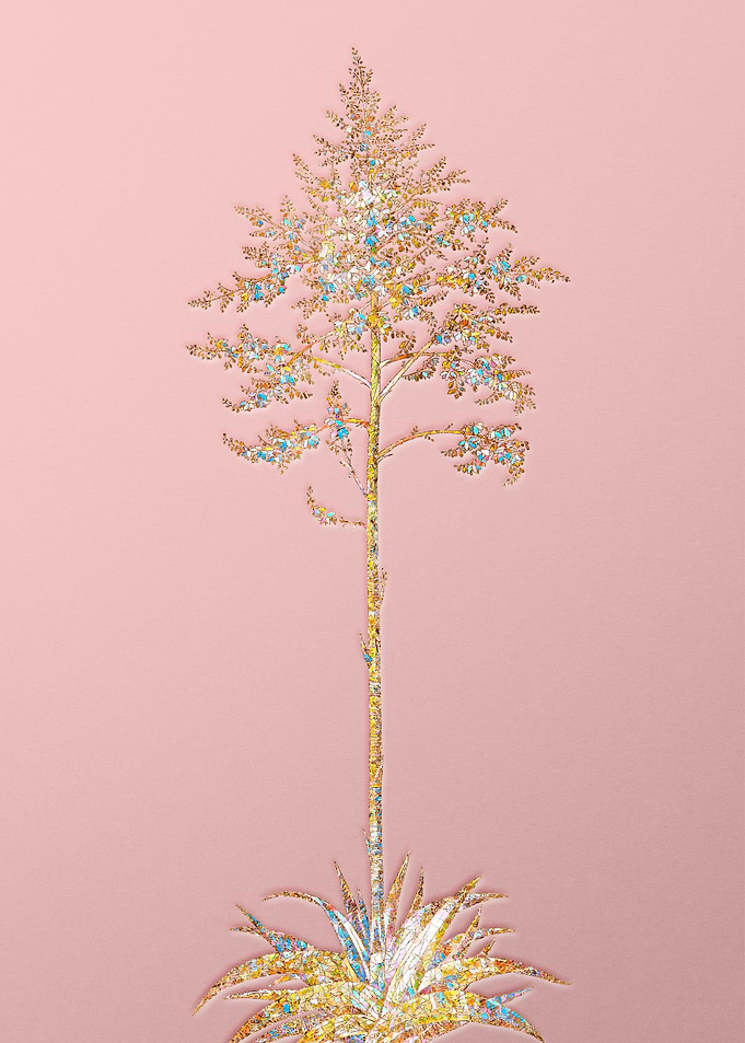 Pink Crystal Mosaic Flower