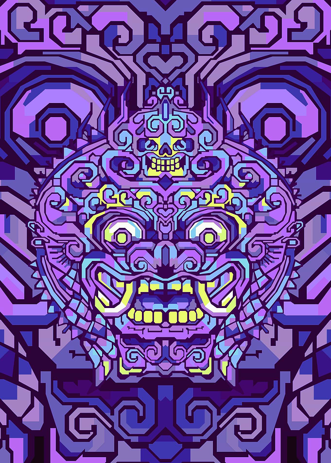 BARONG PURPLE GEOMETRIC
