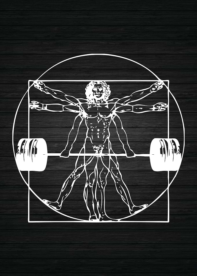 Vitruvian Barbell Man