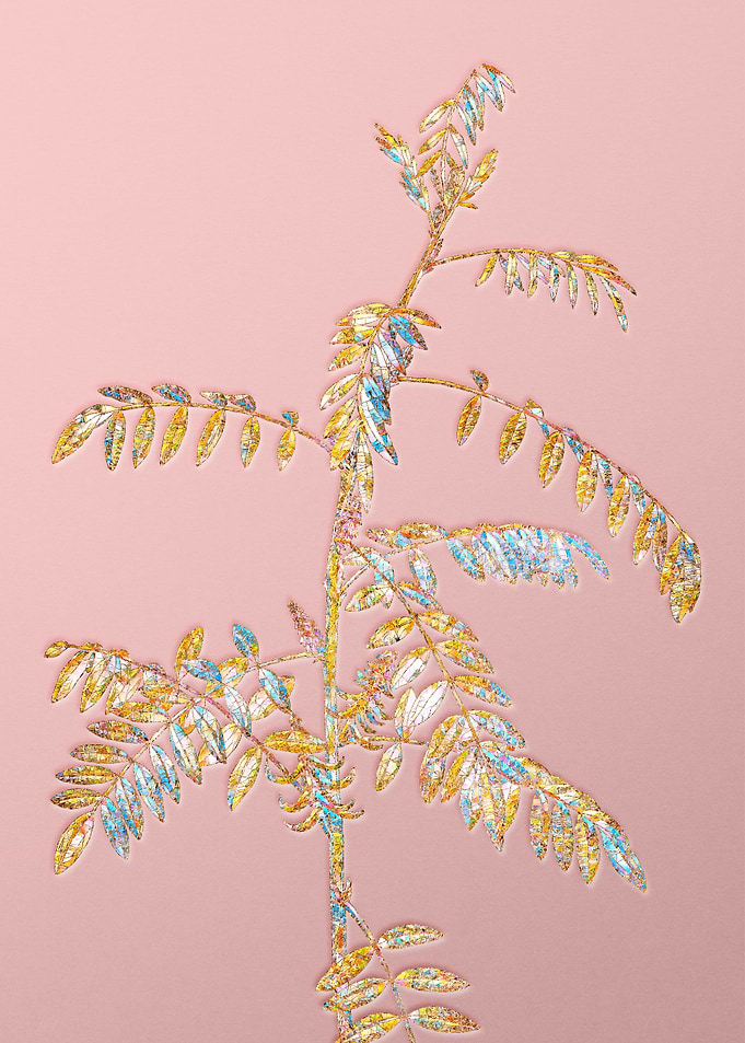Gold Rainbow Mosaic Flower