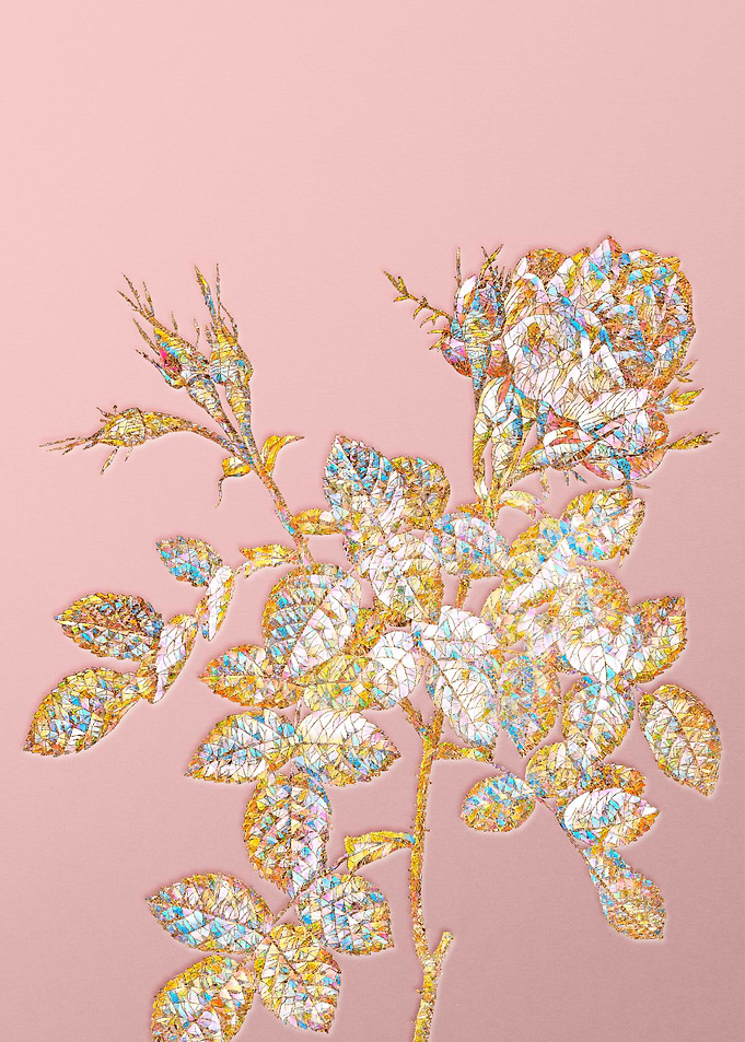 Pink Rainbow Mosaic Flower