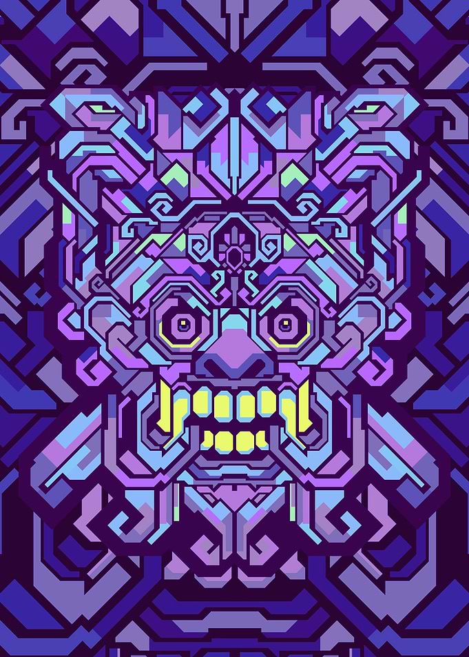 BARONG PURPLE GEOMETRIC