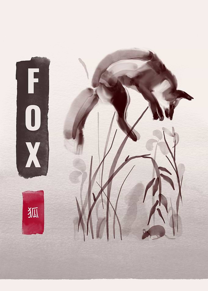 Fox Animal sumie style