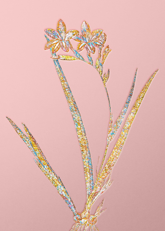 Pink Crystal Mosaic Flower
