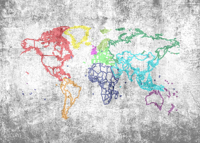 World map with border