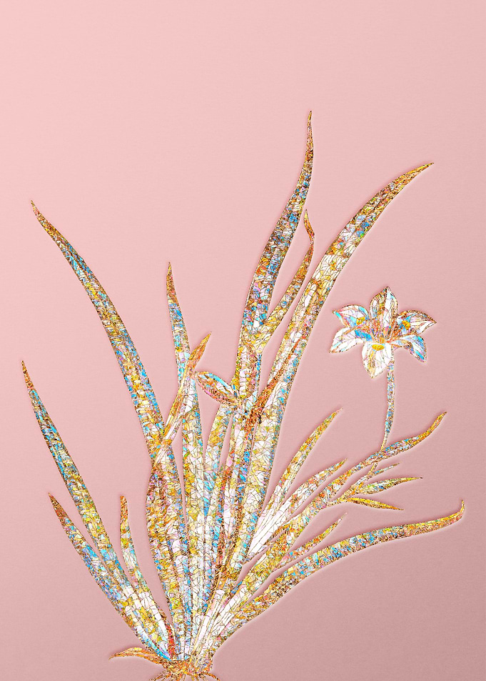 Gold Rainbow Mosaic Flower