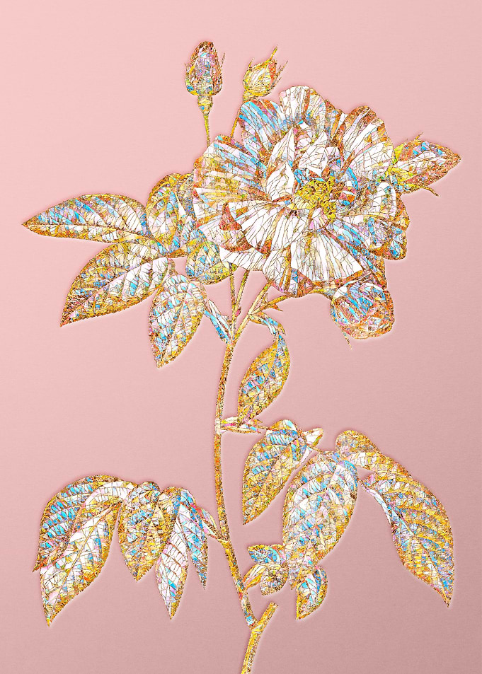 Gold Rainbow Mosaic Flower