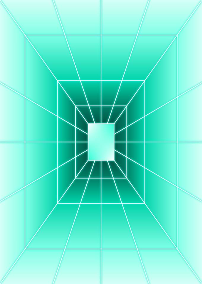 Turquoise Rectangle Light