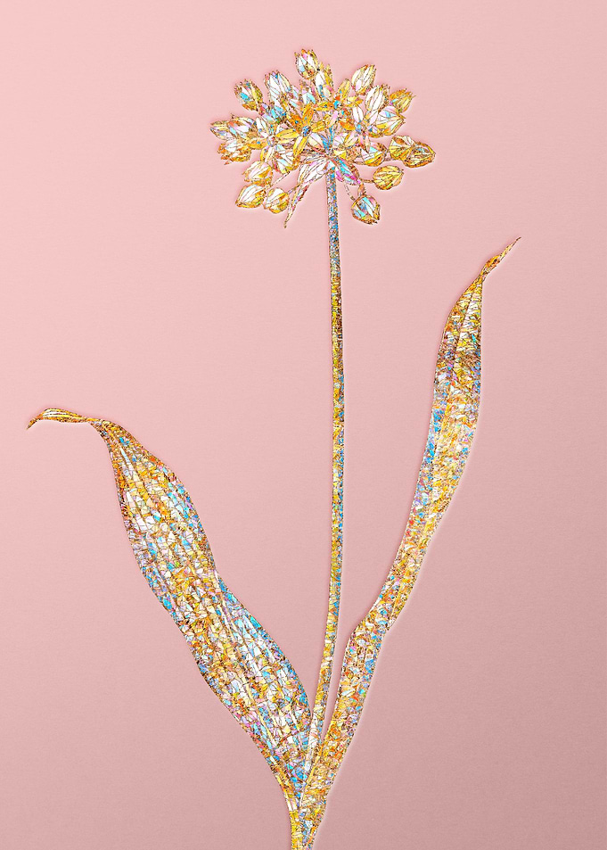 Gold Rainbow Mosaic Flower
