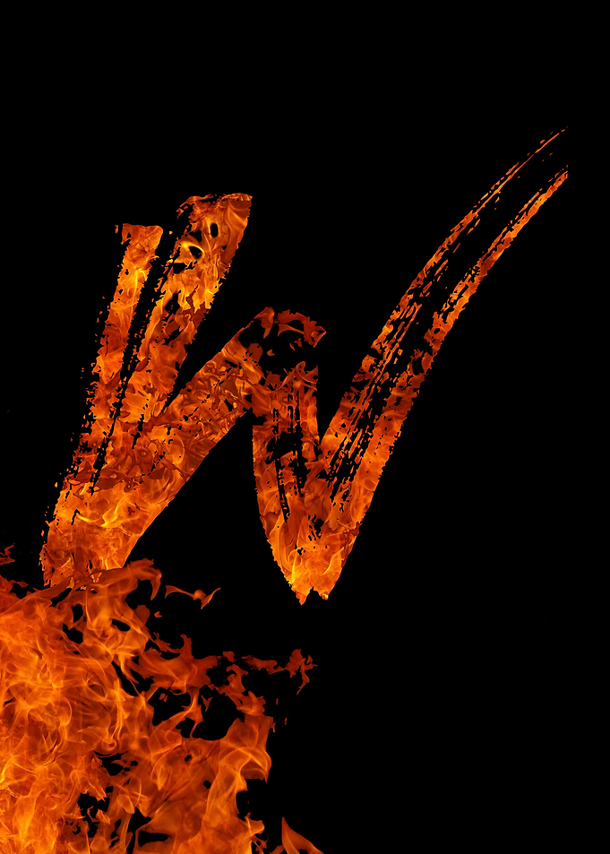 Burning on Fire Letter W
