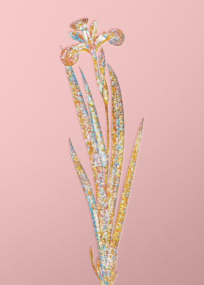 Gold Rainbow Mosaic Flower