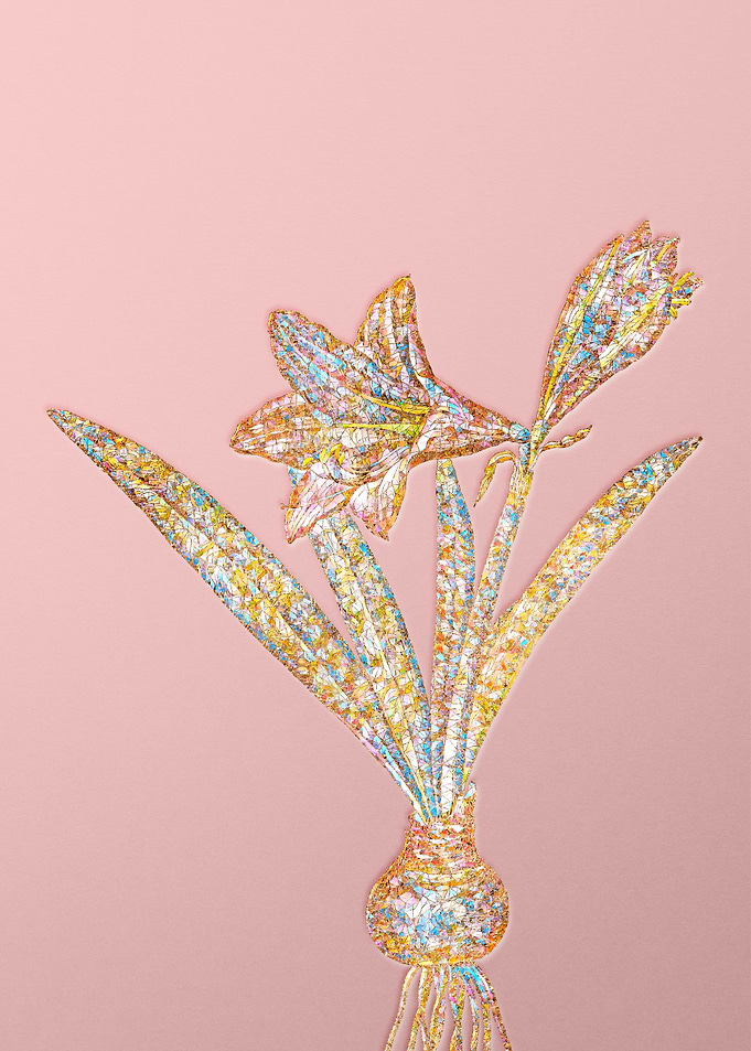 Pink Crystal Mosaic Flower