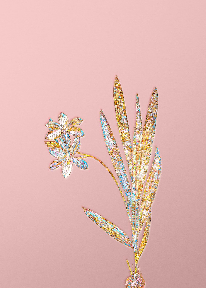 Pink Rainbow Mosaic Flower