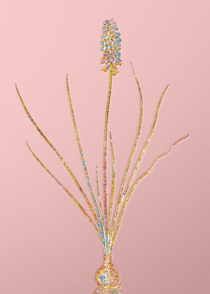 Gold Rainbow Mosaic Flower