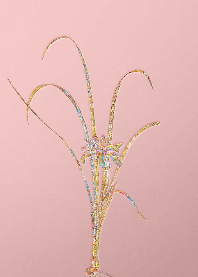 Gold Rainbow Mosaic Flower