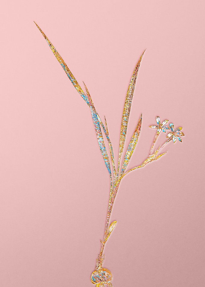 Pink Rainbow Mosaic Flower
