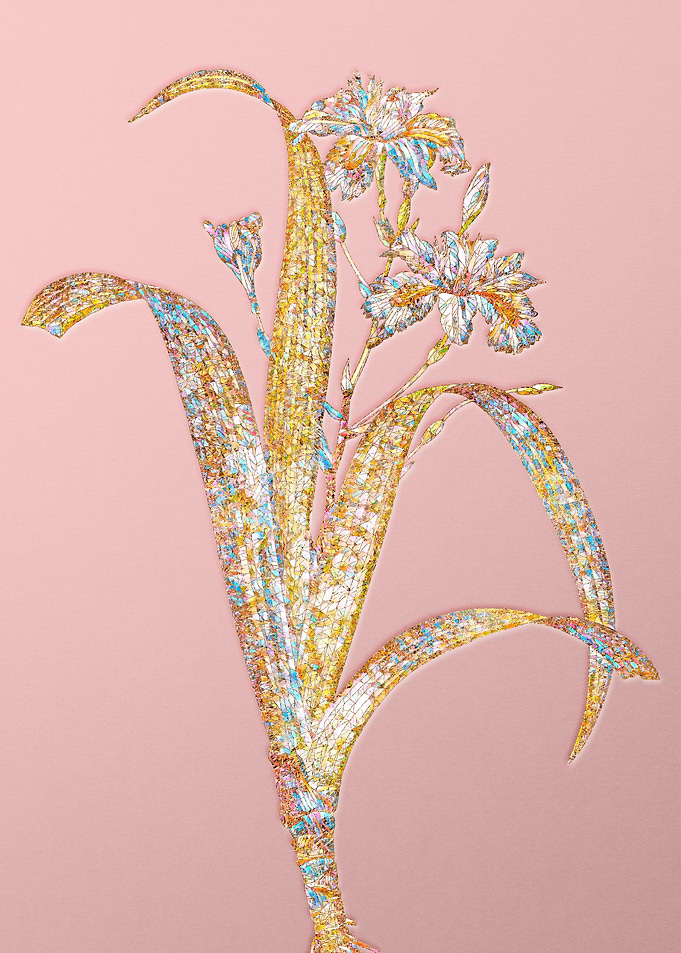 Pink Crystal Mosaic Flower