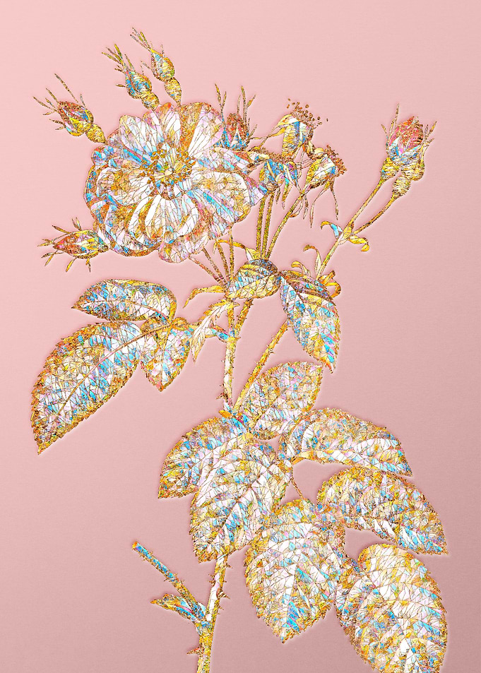 Pink Crystal Mosaic Flower