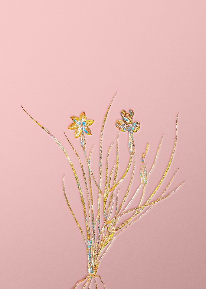 Gold Rainbow Mosaic Flower
